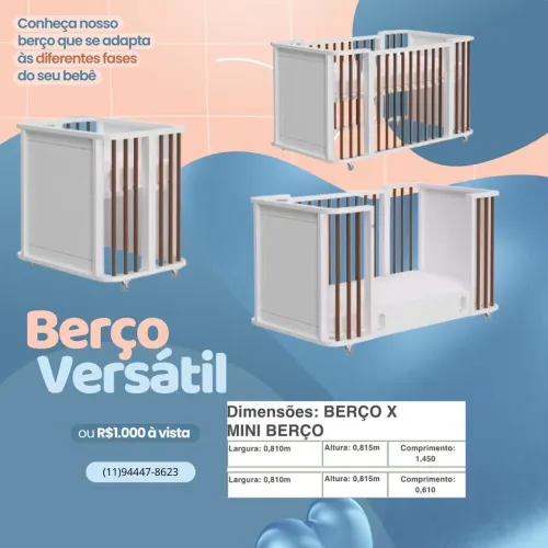 Berço semi novo Alegrini