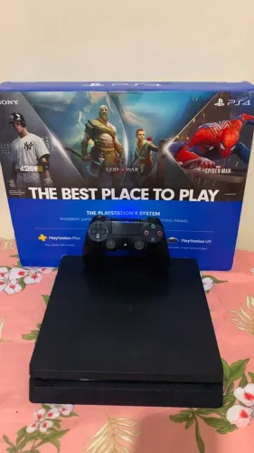 ps4 slim com 11 jogos e 1 controle 30 dias de garantia