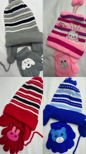 Kit luva com touca infantil