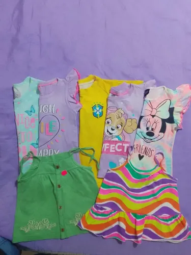 Lote 7 blusas infantis 3 anos para dia a dia
