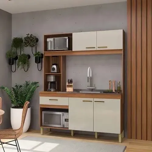 Cozinha compacta 1.60 mt espaço para micro e forno 
