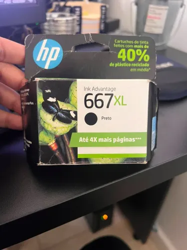 Cartucho Preto Original HP 667XL Ink Advantage de Alto Rendimento 3YM81AL