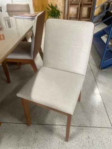 Conjunto 2 Cadeiras Pietra para Mesa de Jantar Detalhes em Corano Nature com Corano Carame
