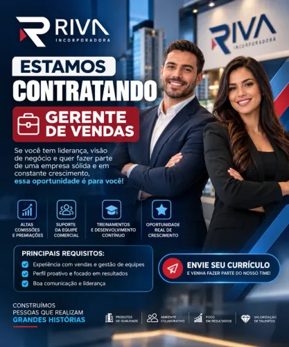 ? ESTAMOS CONTRATANDO GERENTE DE VENDAS!