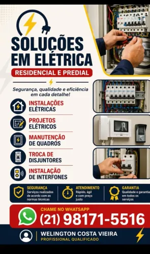 Eletricista residencial / técnico de refrigeração / instalação elétrica e ar condicionado
