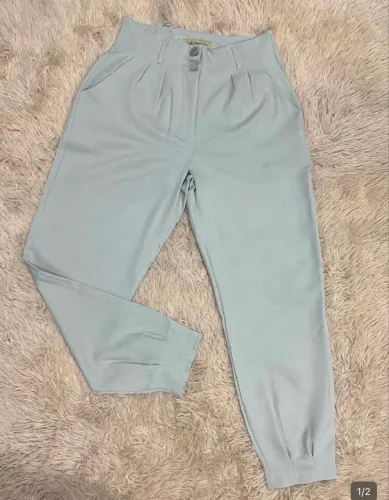 Calça Social Pantalona feminina Cinza M 