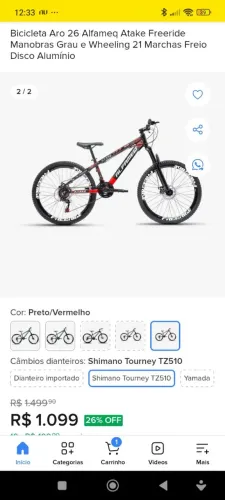 Bicicleta aro 26, 21v alfameq