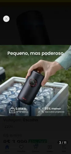 Mini Projetor Nebulização Anker, sem uso, na caixa.