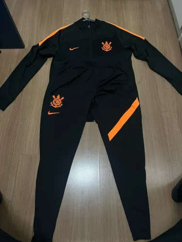 Conjunto Inverno Corinthians Original Preto e Laranja 2022