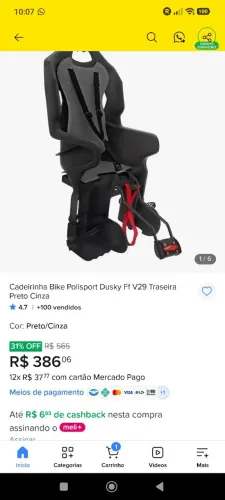 Cadeirinha infantil de bicicleta traseira 