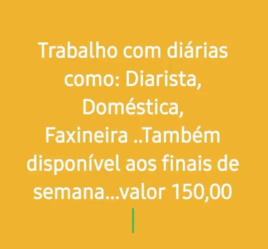 Diárias/doméstica/faxina