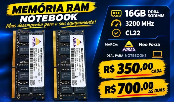 MEMÓRIA RAM PARA NOTEBOOK ? 16GB DDR4 3200MHz