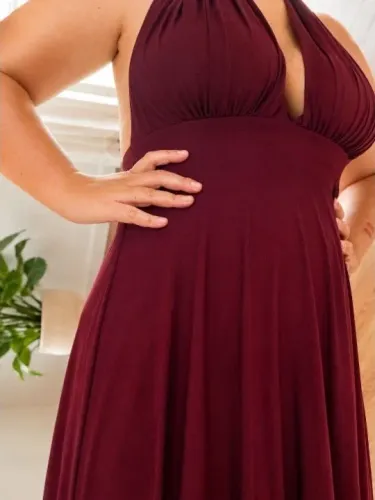 Vestido Longo Várias Formas Festa Madrinha 15 anos Marsala