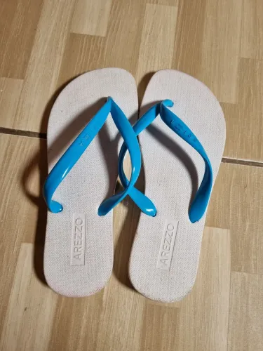 Chinelo Arezzo Original Feminino Azul/branco tamanho 34