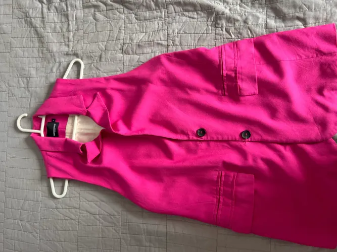 Colete longo rosa
