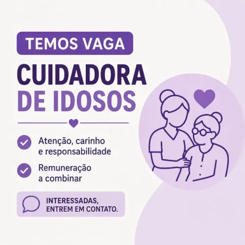 Vaga para Cuidadora de Idosos em Campinas
