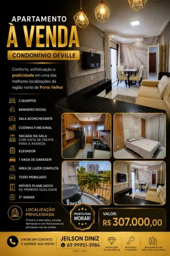 OPORTUNIDADE!! APARTAMENTO TODO MOBILIADO A VENDA COM OTIMA LOCALIZAÇÃO 