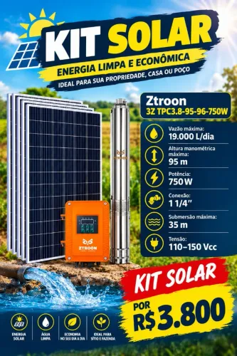 Kit bomba solar submersa