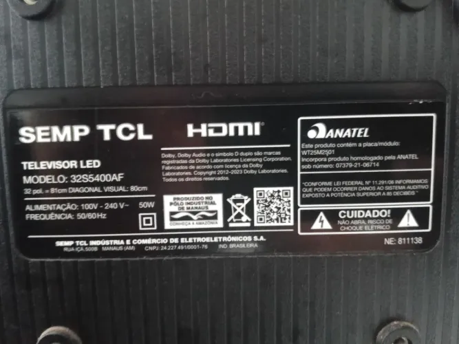 Tv TCL pra retirada de peças
