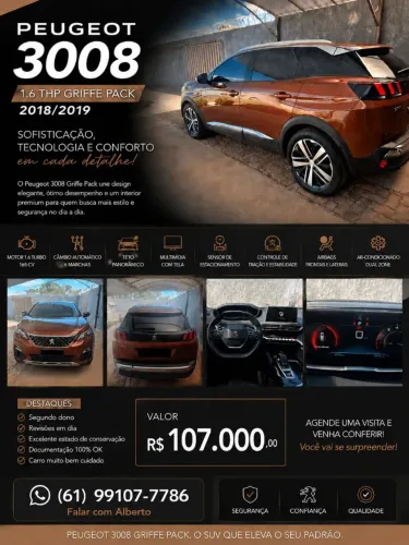 Peugeot 3008 Griffe 1.6 Turbo 16V 5P Aut. 2019