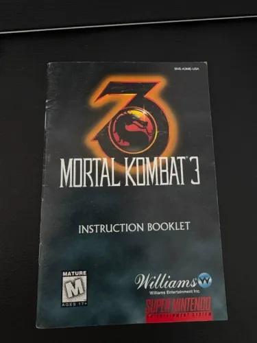 Manual Mortal Kombat 3 Super Nintendo Original