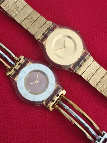 Lote 2 Relógios Swatch Skin femininos Parados