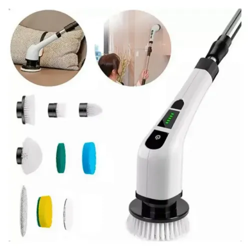 Escova De Limpeza Eletrica 9 Em 1 Sem Fio Giratoria Com Cabo Extensor Recarregavel
