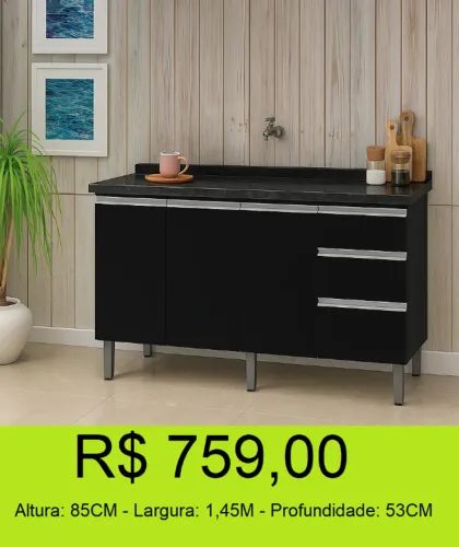 Gabinete de 1,50 MDF - Resistente de verdade