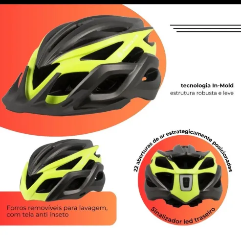 Capacete Absolute para Bike  com LED Traseiro