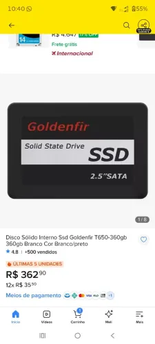 VENDO SDD 380GB