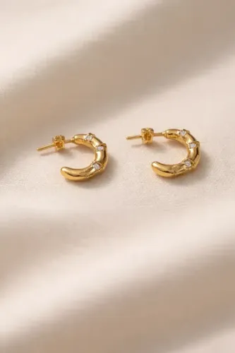 Brinco argola banhado a ouro 18k semijóia