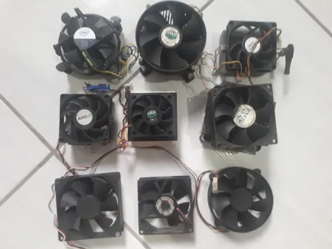 Lote 9 Coolers e Fans p/ PC - Intel, AMD, Cooler Master - Variados