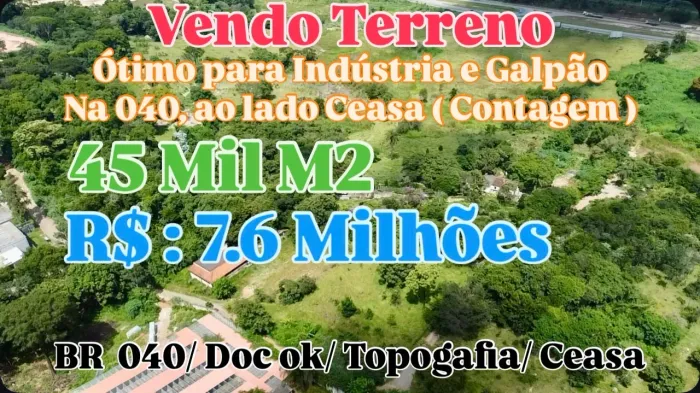 Vendo Terreno Ceasa Contagem BR :040