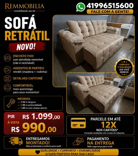 PROMOÇÃO SOFA RETRATIL NOVO - ENTREGAMOS