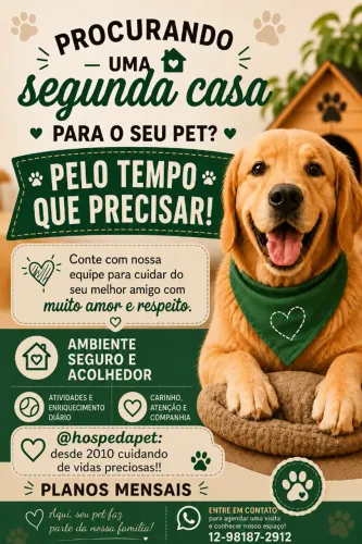Hospedagem pet por tempo indeterminado 