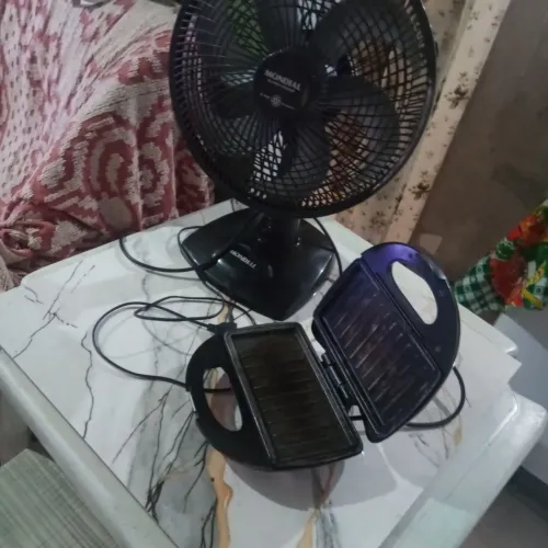 Grill e ventilador funcionando