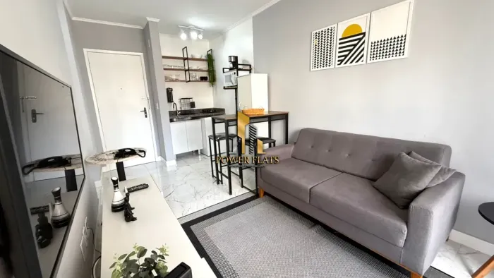 Flat Studio Mobiliado para Aluguel em Moema Rua Tuim 40 m² 1 Vaga Pronto para Morar