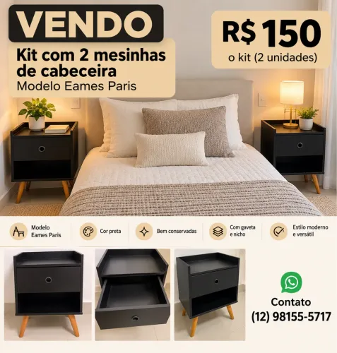 KIT 2 Mesinhas de cabeceira Semi NOVO