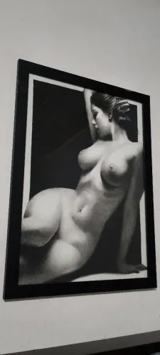Desenho realista 30x42 cm Moldurado