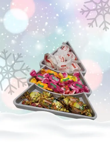 Tigela Petisqueira Árvore De Natal Servir Doces Decorativa 3D
