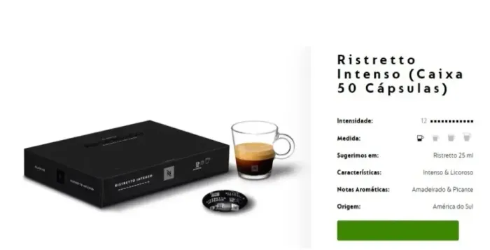 50 Capsulas Café Nespresso Ristreto Intenso Profissional