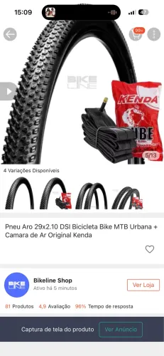 Pneu aro 29 com câmera de ar