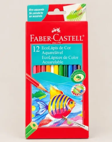 Lápis de cor Faber 12 cores Aquarelável