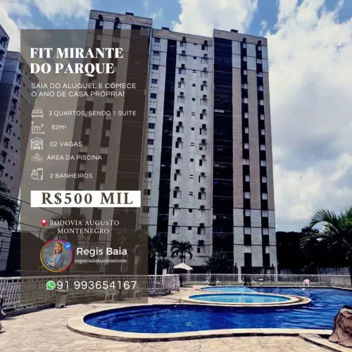 Vendo Fit Mirante do Parque, 3/4 , 2 vagas, enfrente Havan, Augusto Montenegro -Belem - Pa