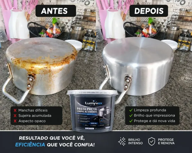 Pasta preta , pra dar brilho em alumínio 500ml