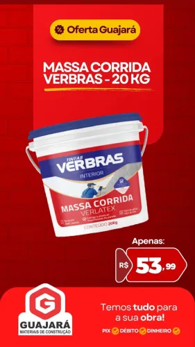 MASSA CORRIDA 20KG VERBRAS 52,90$
