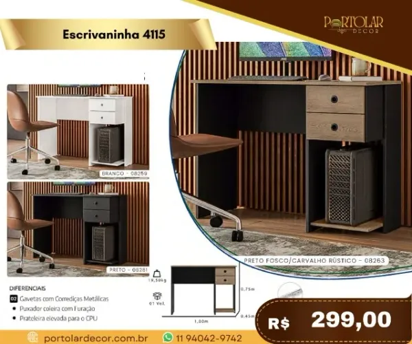 Escrivaninha 4115, a pronta entrega