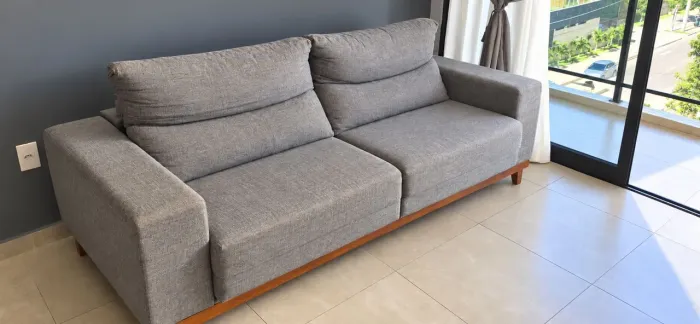 SOFÁ 02 LUGAR KAPPESBERG DAKOTA TEC LINHO CINZA
