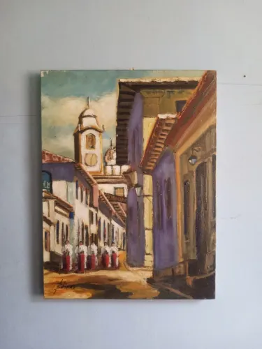 Quadro pintado a mão e a óleo em Paraty