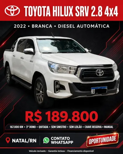 Toyota Hilux CD SRV 4X4 2.8 TDI Diesel Aut. 2020